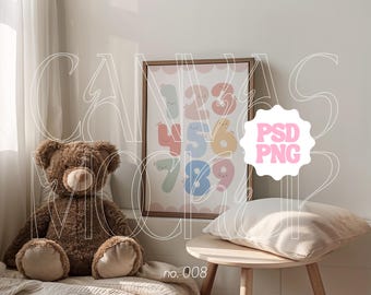 Nursery Mockup Canvas Din A, Nursery Frame Mockup For Wall Art, Nursery Interior Frame Mockup, Nursery Frame Mock Up, Kids Room Frame Mockup