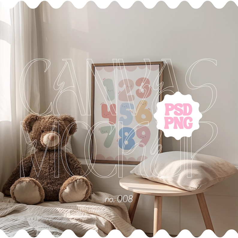 Nursery Mockup Canvas Din A, Nursery Frame Mockup For Wall Art, Nursery Interior Frame Mockup, Nursery Frame Mock Up, Kids Room Frame Mockup image 1