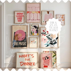 Rahmengalerie Mockup für Wandkunst, Galerie-Mockup Rahmenvorlage, Mockup-Vorlage für mehrere Rahmen, Satz mit 10 Rahmen, PSD & PNG