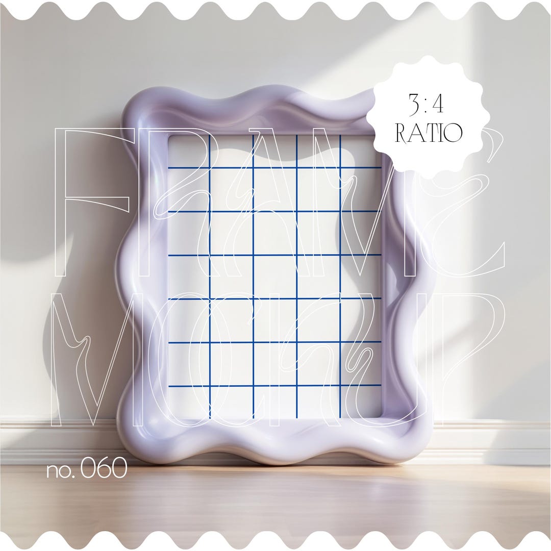 Wavy Border Frame Mockup, Din A Colorful Frame Mockup, Poster Mockup ...
