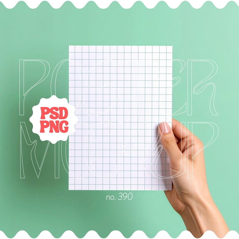 Person holding poster mockup for photoshop and canva, psd mockup for posters