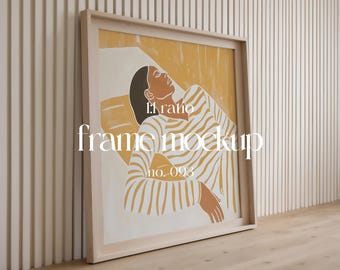 Square Frame Mockup, Wood Frame Mockup, Simple Frame Mockup, Scandi Frame Mockup, Wall Art Frame Mockup Template, Minimalistic Mockup Frame