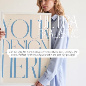 Gallery Wall Mockup With Person, Frame Gallery Mockup Template For Artwork Display, Frame Gallery Wall Mockup, 7 Frames Mockup Gallery Wall image 9