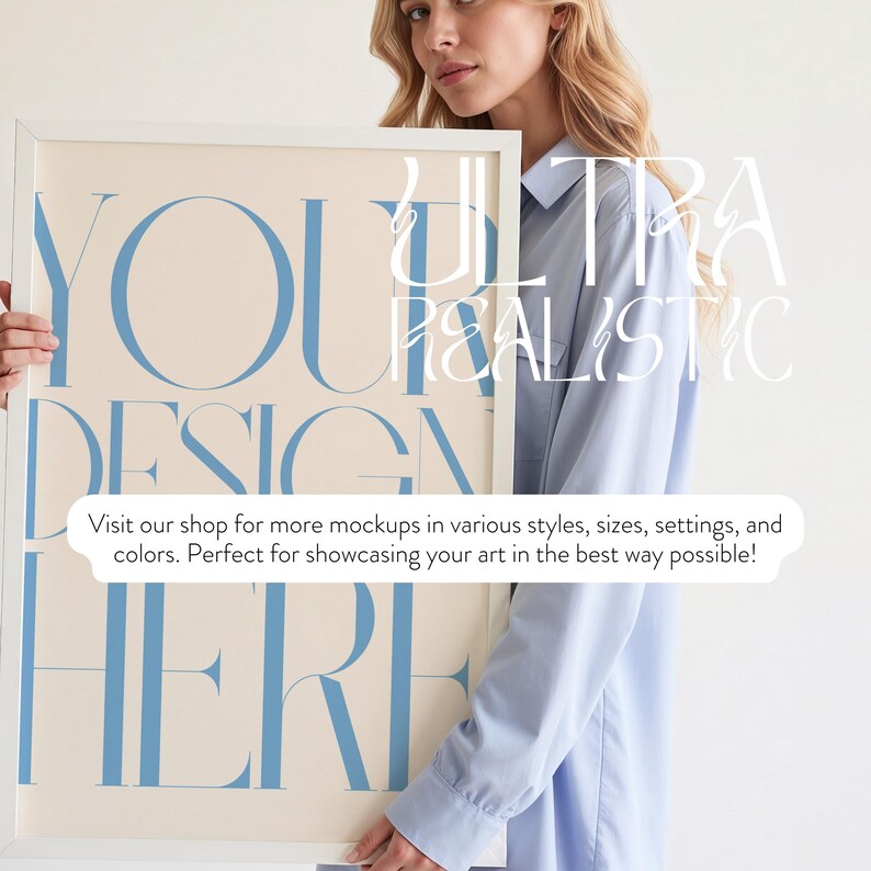 Gallery Wall Mockup With Person, Frame Gallery Mockup Template For Artwork Display, Frame Gallery Wall Mockup, 7 Frames Mockup Gallery Wall image 9
