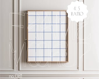 4x5 Ratio Frame Mockup For Art Display, Minimal Frame Mockup Template For Wall Art, Thin Wood Frame Mock Up, Simple Frames Mockup For Poster