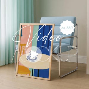 PSD Video Frame Mockup, Modern Interior Video Mockup For Artwork Display, Wall Art Mockup Animation, Animated Frame Mockup Video For Art