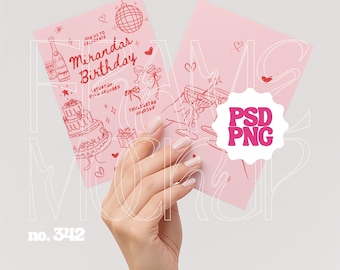 5x7 Postcard Mockup With Hands, PNG & PSD Mockup for Postcard with 5x7 Ratio, Two Postcard Mockup A6 Paper, Multiple Poster Closeup Template