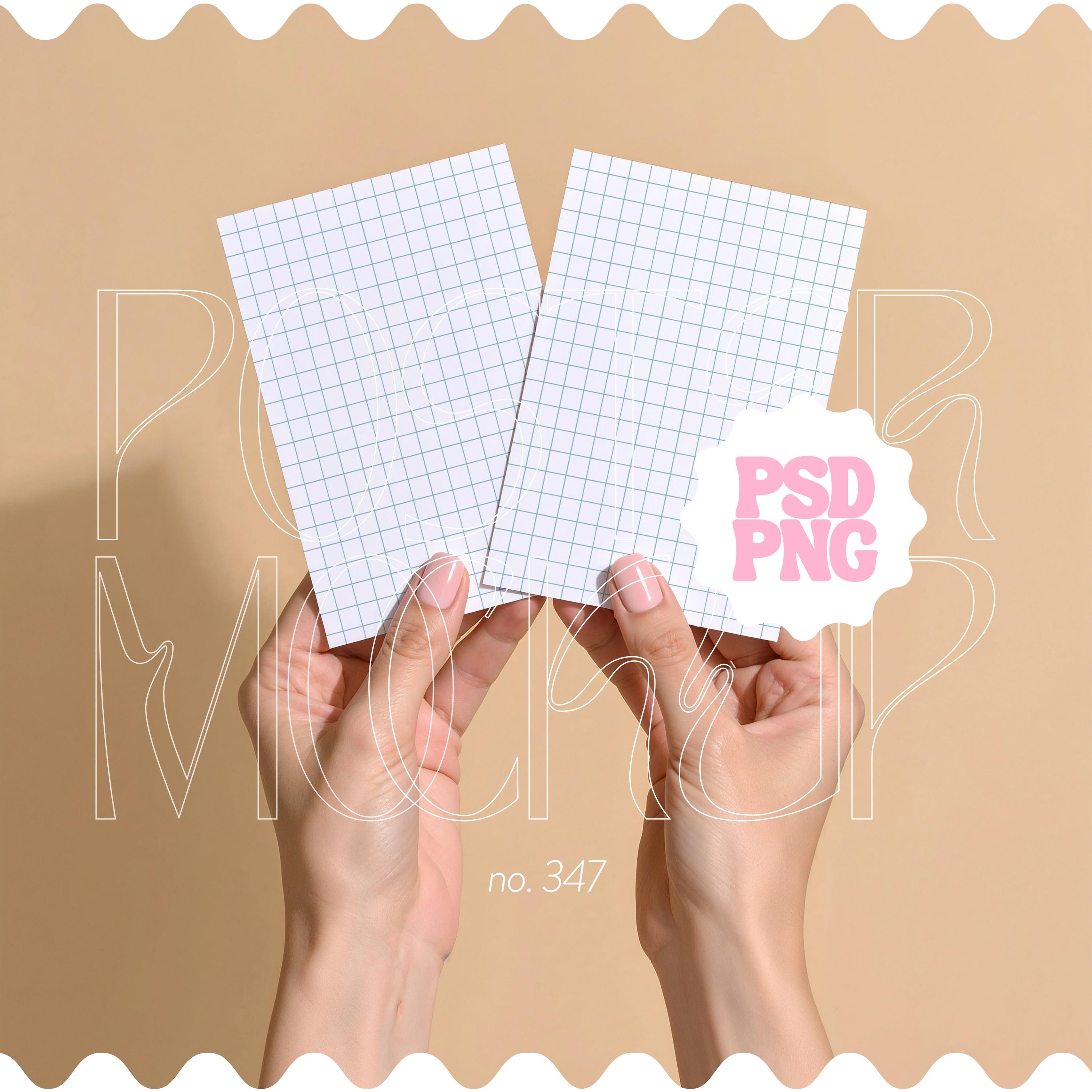 Two 5x7 postcard mockup, A6 Poster mockup set of 2, 2 Greeting cards mockup, Multiple posters mockup,  PNG & PSD Closeup mockup for postcard
