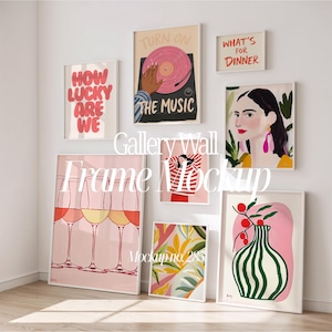 Maqueta de marco de galería: 8 marcos, plantilla PSD y PNG