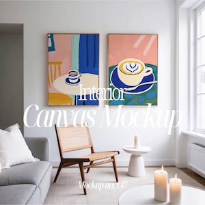 Inramad canvasmodell, set med 2, ISO-modell av canvasram, set med 2 rammodeller, 2 inramade canvasmallar, canvasmodell, konstdisplay med ram
