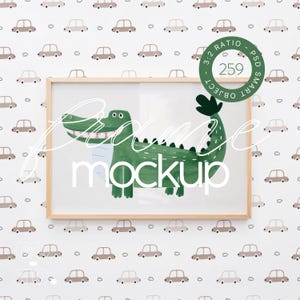 3x2 Ratio Horizontal Nursery Mockup, Modern Kids Room Frame Mockup, Nursery Frame Mockup, Boy Girl Frame Nursery Interior Wall Mockup