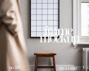 Interior Frame Mockup Iso A, Black Frame Mockup With Person, Wall Art Frame Mockup Template, Print Poster Mockup Frame, Artful Frame Mock Up
