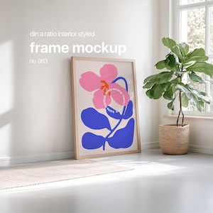 Wall Art Template Frame, Din A Frame Mockup Minimal Interior, Minimalistic Interior Mockup Frame For Wall Art Display, Artwork Mockup Frame