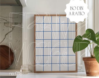Kitchen Frame Mockup PSD, Din A Kitchen Mockup Frame, Wall Art Frame Template, Simple Frame Mockup For Artwork Display, Natural Light Mockup
