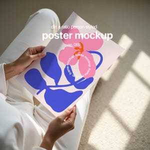 Poster Mockup Din A, Poster Mockup With Person, Person Holding Poster Mockup, Person With Poster Mock Up, Poster Template Mockup Iso Din A