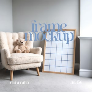 Iso A Nursery Mockup Frame, Nursery Frame Mockup PSD & JPG, Din A Frame Mockup For Nursery