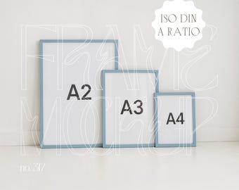 A2 A3 A4 Frame Size Chart Mockup (Digital Download)