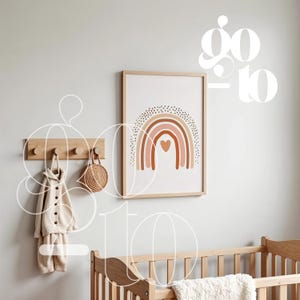 Nursery Frame Mockup With Din A Ratio, Boho Nursery Mockup Frame Template For Wall Art, Mockup For Nursery Room, Kids Room Frame Mockup PSD image 4