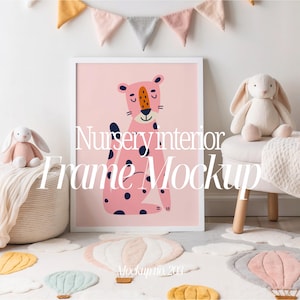 Kwekerij mockup frame 3 x 4 verhouding, PSD-frame mockup voor kinderkamer kinderkamer mockup framesjabloon, kinderkamer frame mock-up, jpg- en png-sjabloon