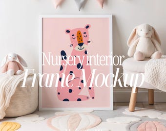 Nursery Mockup Frame 3x4 Ratio, PSD Frame Mockup For Nursery Kids Room Mockup Frame Template, Nursery Frame Mock Up, JPG & PNG Template