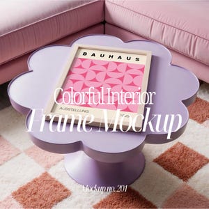 Zeitgenössisches Interieur Mockup für Photoshop & Canva, Iso/Din a Ratio Rahmenvorlage