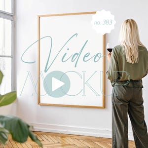 PSD Video Frame Mockup With Person, Video Mockup for Wall Art, Etsy Wall Art Video Template, Animated Big Frame Mockup For Artwork Display