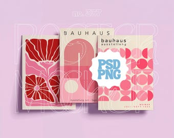 3 Posters Mockup Set: PSD Din A Template (PNG & PSD)