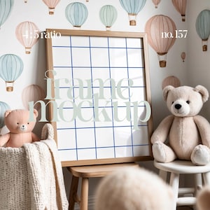 Nursery Frame Mockup Template, 4x5 PSD Frame Mock Up For Nursery, Kids Room Mockup Frame, Childrens Room Frame Mockup, Nursery Mockup Frame