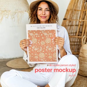 Poster Mockup Din A, Poster Mockup With Person, Person Holding Poster Mockup, Poster Template Mockup Iso Din A, Person With Poster Mock Up