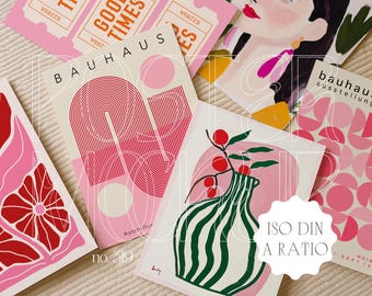 Poster mockup set of 6, Poster gallery mockup for wall art, Art display mockup for posters, Gallery wall mockup for prints, Flatlay mockup