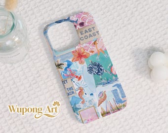 Coastal Life Collage Hard Phone Case,Personalized IPhone Case,IPhone 15 pro Case,Magsafe Phone Case,iPhone 16 14 13 pro max case,Unique Gift