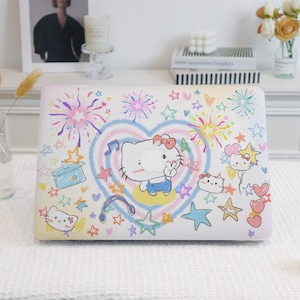 Cute Festive Hello Kitty Cartoon MacBook Case for MacBook Ret 15/13,Air 15/13/11,Apple Laptop Sleeves Cover,MacBook12,MacBook Pro16/15/14/13