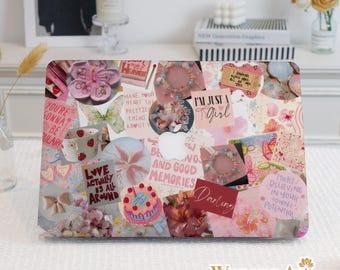 Pink Girly Collage MacBook Hard Protective Case Laptop Cover for 2025 M4 Mac Air 15/13 MacBook Pro 13/14/15/16 Inch M1 M2 M3 Laptop Sleeves