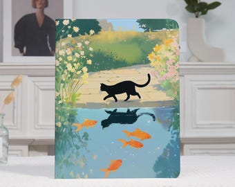 Serene Garden Katze iPad Fall Personalisierte iPad Abdeckung iPad A16 iPad Case 9 10th Gen iPad Pro 2024 2022 Pro 13 iPad Air 7 6 5th iPad Mini 7 6 5