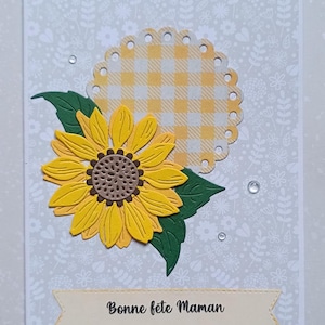 Carte fête des mères - unique et fait main - création en papier - bonne fête maman