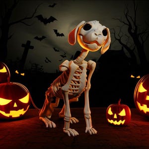 3D Print Halloween Skeleton Dog STL File: Spooky Pet Decor