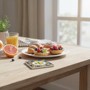 Podkładka ceramiczna z wzorem cytrynowym | Wzór cytrusowy w stylu śródziemnomorskim zdjęcie 10