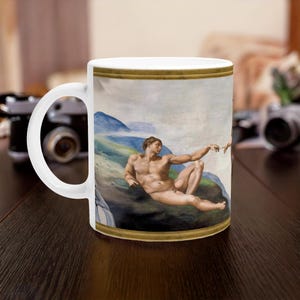 The Creation of Adam by Michelangelo - White 11oz Ceramic Mug