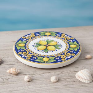 Podkładka ceramiczna z wzorem cytrynowym | Wzór cytrusowy w stylu śródziemnomorskim zdjęcie 7
