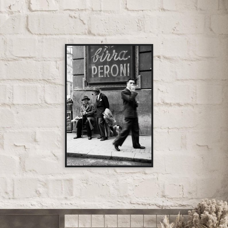 Inramad poster med vintagefoto av gatan i Rom, 4 storlekar A1 (59.4 x 84.1  cm)