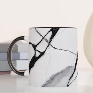 White Italian Carrara Marble Texture Mug, Marble Design Coffee Mug, Elegant Tea Cup, Marble Kitchen Accessory, Perfect Gift