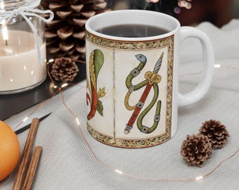 Scopa und Briscola Kartenspiel Tasse - Vintage italienische Spielkarte Aces Design - Erbsgeschenk
