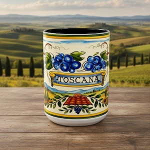 Mug Toscana : tasse à café en céramique de vignoble italien (15 oz)