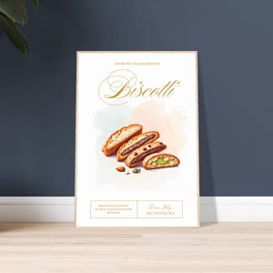 Italian Biscotti Art Print: Culinary Kitchen Decor