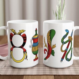 Scopa Card Game Mug | Neapolitan Cards Print | 15oz Ceramic Coffee Cup Gift image 4