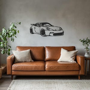 Metall-Sportwagen-Wandkunst, modernes Auto-Enthusiastendekor, Rennwagen-Metalldekor, Garagen-Wandkunst, Auto-Liebhabergeschenk, Supersportwagen-Wandbehang