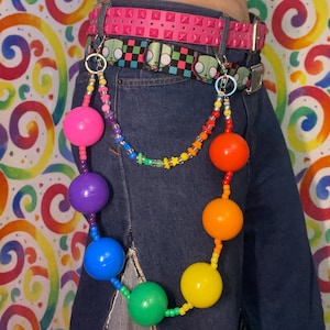 Rainbow Ball Pit Kandi Belt Chain
