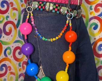 Rainbow Ball Pit Kandi Belt Chain