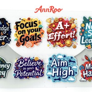 Lot de 12 autocollants scolaires motivants pour ordinateur portable, cadeau pour ordinateur portable, objectif audacieux, connaissances en vinyle, autocollants étanches