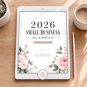 2026 Digital Small Business Planner, Canva Editable Template, GoodNotes iPad Entrepreneur Planner, Dated Financial Tracker, Weekly PDF